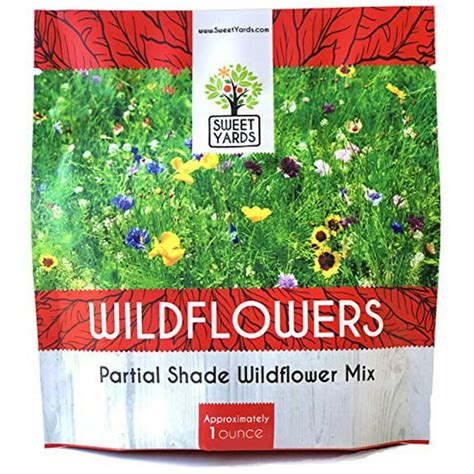 Wildflower Seeds Partial Shade Mix - 1 Ounce Over 7,000 Open Pollinated ...