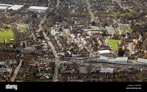 aerial view of Wokingham station and town centre Stock Photo - Alamy