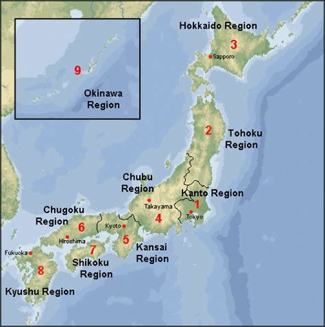 Japan Landforms Map