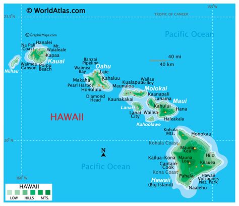 Map of Hawaii Large Color Map