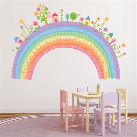 City Rainbow Wall Sticker Childrens Wall Decal Nursery Home Decor