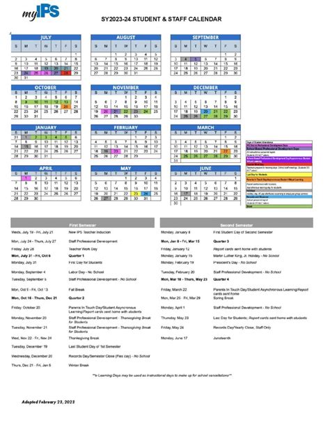 Indianapolis Public Schools Calendar Holidays 2024-2025 PDF