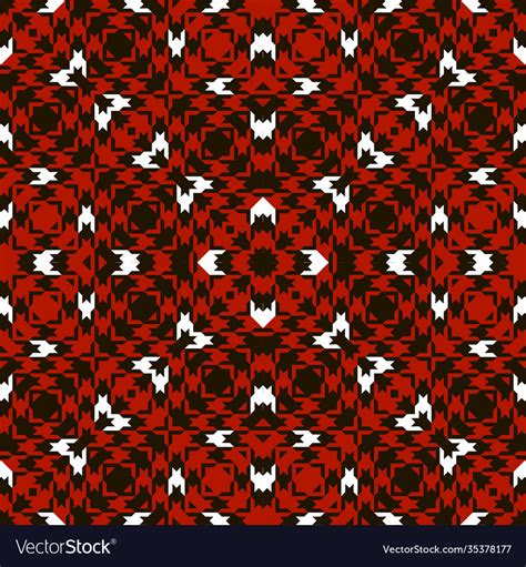 Houndstooth seamless pattern black white red Vector Image