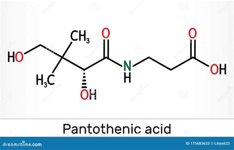 Vitamina B5 Pantotenato De ácido Pantoténico . Fórmula Química ...