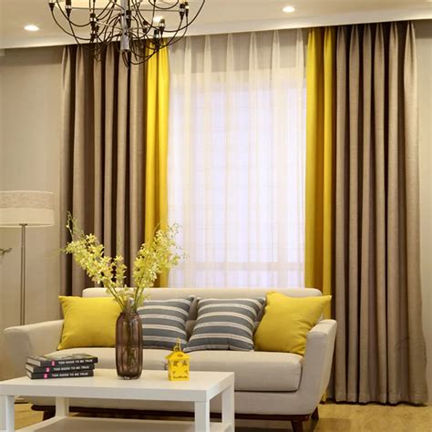 Modern linen curtain designs splice colors curtains for living room ...