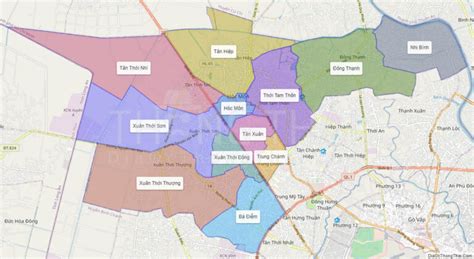 Map of Hoc Mon district - HCMC - Thong Thai Real