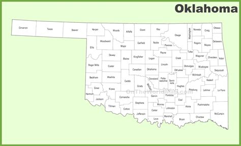 Oklahoma Map With Counties - Campus Map