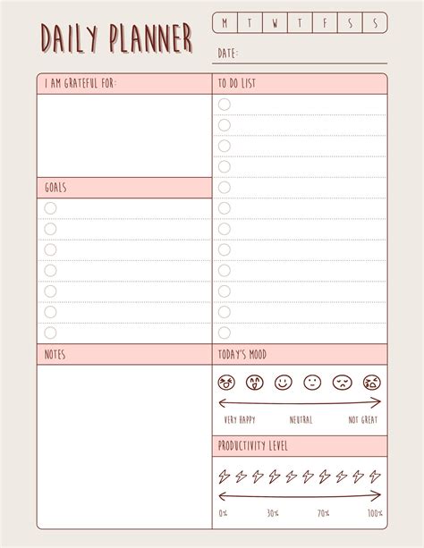 Simple Daily Planner - Etsy