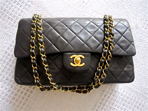 Chanel Black Lambskin Double Flap 2.55 Classic Bag