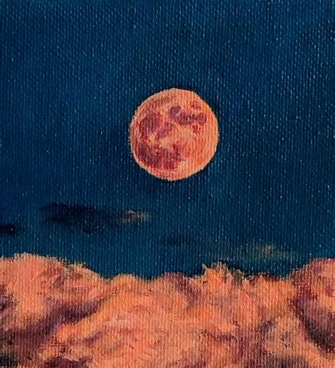 "Red Moon" Original Oil Painting - Megha Shankar