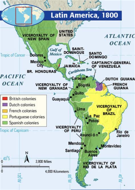 83. Latin American Revolution Map, 1800 – Ms. Saghir's World History Class