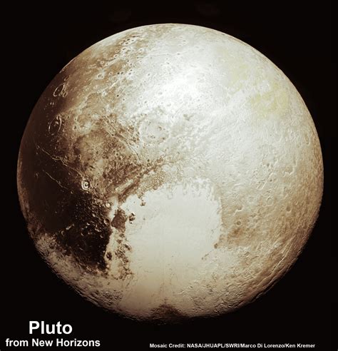 This new global mosaic view of Pluto was created from the latest high ...