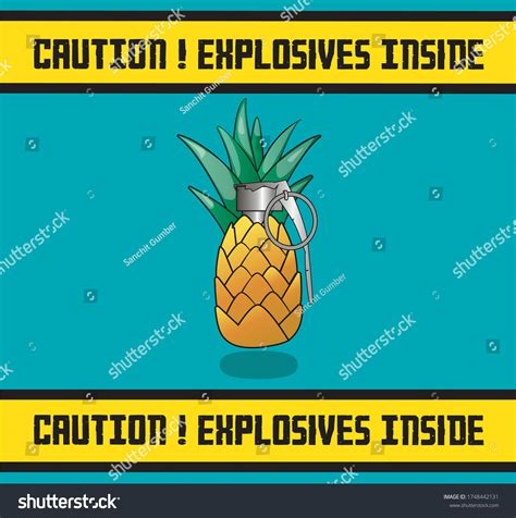 Pineapple Explosive Grenade Vector Illustration Stock Vector (Royalty ...