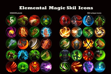 Elemental Magic Skill Icons | 2D Icons | Unity Asset Store