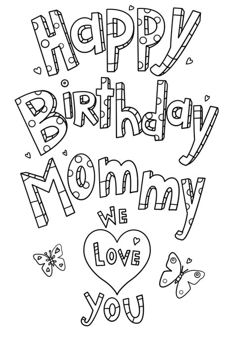 happy birthday mom coloring pages activity shelter - happy birthday mom ...