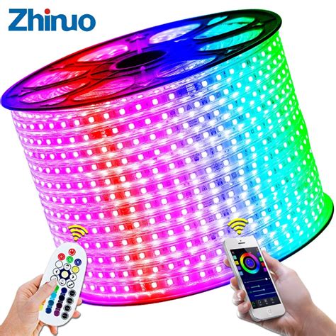 RGB LED Strip Flexible Lights SMD5050 Waterproof AC220V 230V 240V Neon ...