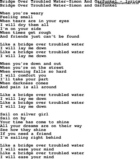 Love Song Lyrics for:Bridge Over Troubled Water-Simon And Garfunkel in ...