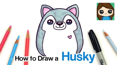 How to Draw a Husky Easy | Squishmallow