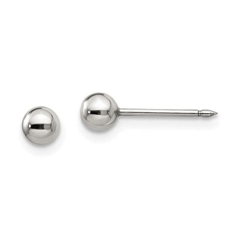 Stainless Steel 4mm Ball Post Studs Ear Piercing Earrings 4mm - Walmart.com