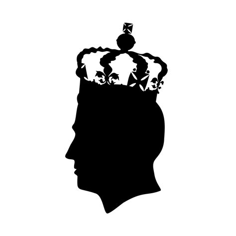 Silhouette of King Charles III portrait profile. The British monarch in ...