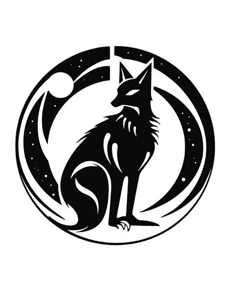 fox logo black and white 24226429 Vector Art at Vecteezy