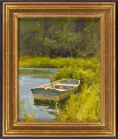 Lot - DONALD W. DEMERS, Maine/Massachusetts, b. 1956, Dory in a marsh ...