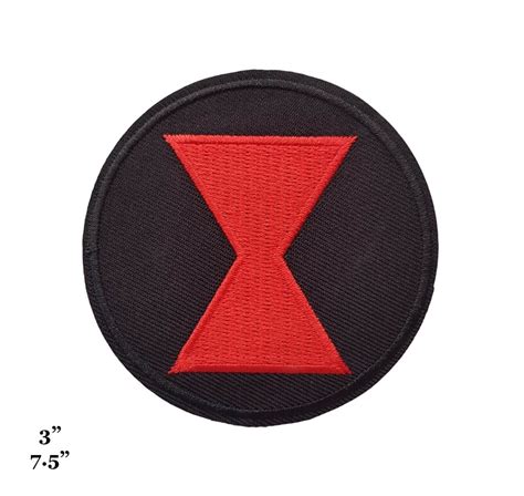 Black Widow Superhero Logo Symbol Black Red Embroidered Iron On Patch ...