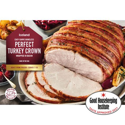 Iceland Boneless Perfect Turkey Crown wrapped in Bacon 2.32kg | Turkey ...