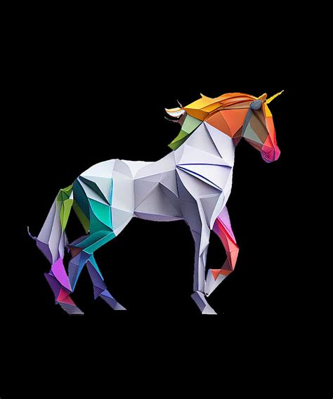 Colorful Origami Horse Sculpture Digital Art by About Passion Art ...