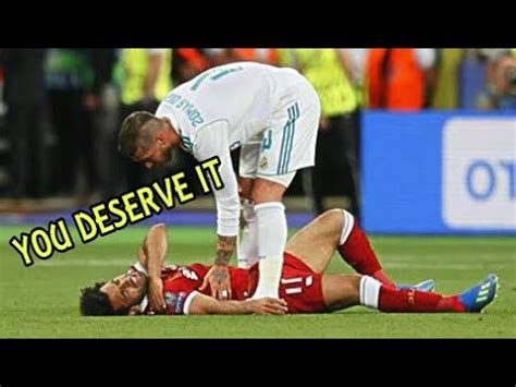 Sergio Ramos Brutal Tackle on Mo Salah !! - YouTube