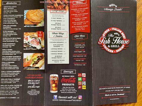 Online Menu of The Fish House & Grill Restaurant, Radcliff, Kentucky ...