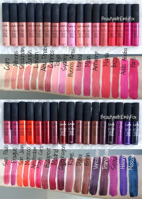 Beautywithemilyfox: NYX Soft Matte Lip Creams - All 34 Shades ...