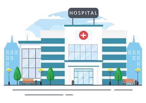 Premium Vector | Hospital Building for Healthcare Cartoon Background ...