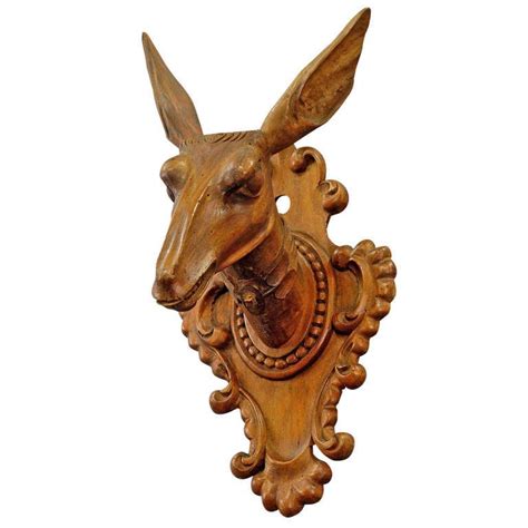 Antique Carved Wood Head of Roe Deer | From a unique collection of ...