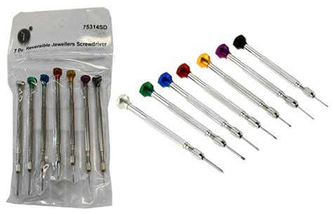 Misc. Watch Tools - - 7PC Slotted Reversible Jewelers Screwdriver Set.