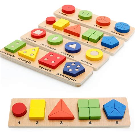 Wooden Puzzle Toy For Children Intellectual Geometry Educational Toy ...