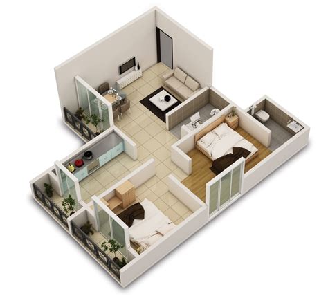 Two Bedroom House Design Plans - Attractive Two Bedroom House Plan ...