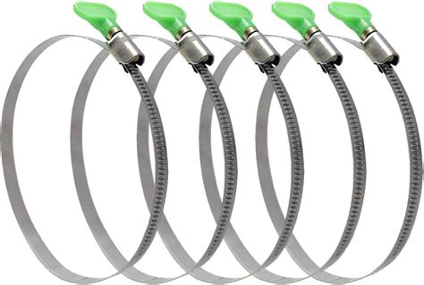 Amazon.com: GLIDESTORE 6-Inch Hose Clamps Stainless Steel (Adjustable 5 ...