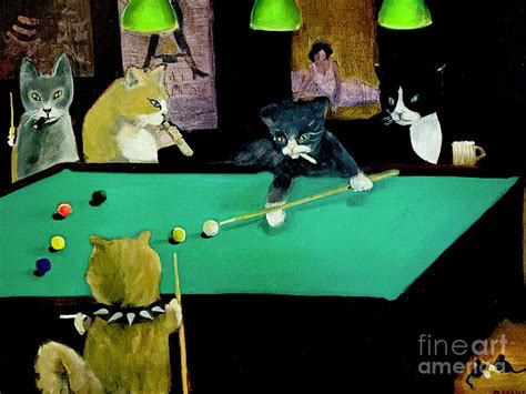 Cats Playing Pool Painting by Gail Eisenfeld-Hansen - Fine Art America