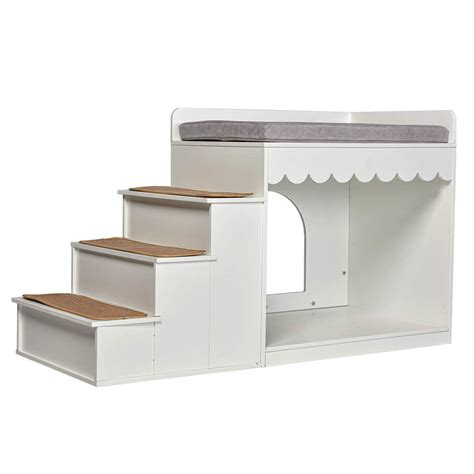 Indoor Pet Multi-Level Bed Wood Stairs Bunk Bed Combination Cat Condo ...