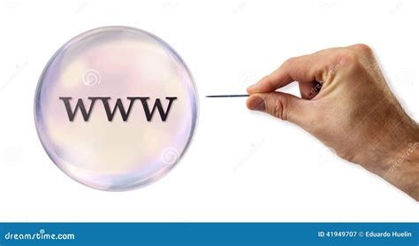 Internet Bubble about To Explode by a Needle Stock Image - Image of ...