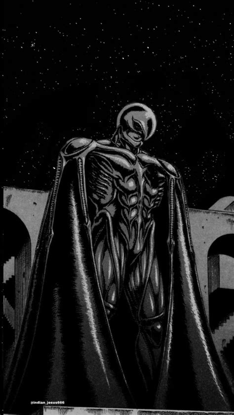 a black and white drawing of a man in a cape