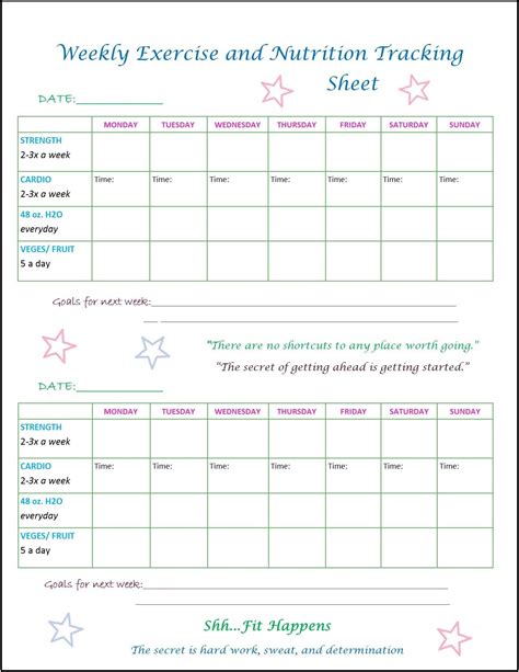 Exercise Tracker Printable Free