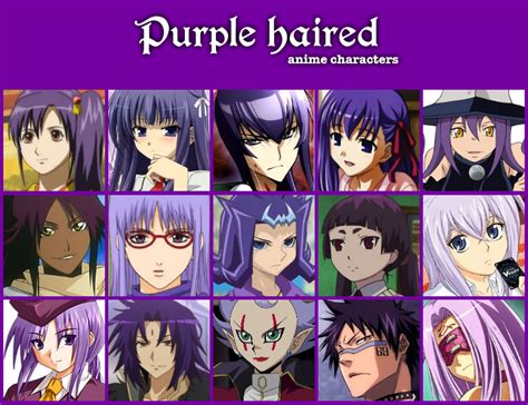 Anime character hair color | Anime hair color, Characters with purple ...