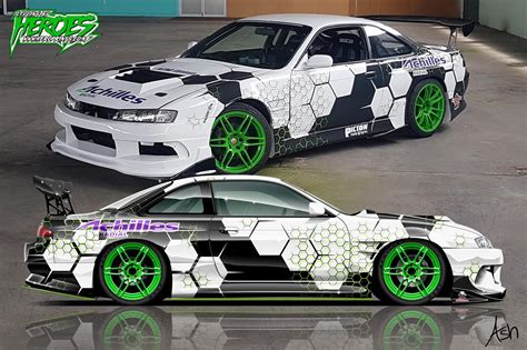 Cool honeycomb graphic package. | Racing car design, Car wrap, Car wrap ...