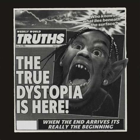 Travis Scott's 'Dystopia' art, Houston Chronicle front page ad is a nod ...