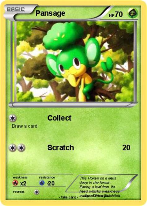 Pokémon Pansage 154 154 - Collect - My Pokemon Card