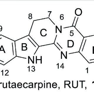 Structure, numbering atoms, and rings of RUT (1). | Download Scientific ...