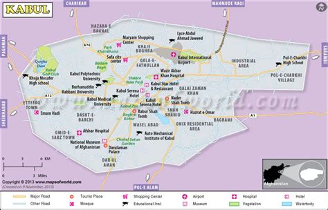 Kabul Map, Kabul Afghanistan