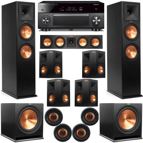 Klipsch 11.2-Ch Dolby Atmos Home Theater System with Yamaha RX-A3070 ...